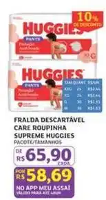 Assaí Atacadista Huggies - fralda descartável care roupinha supreme oferta