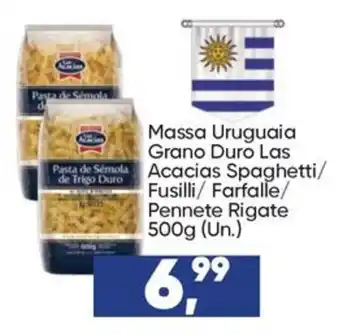 Massa uruguaia grano duro las acacias spaghetti/ fusilli/ farfalle/ pennete rigate