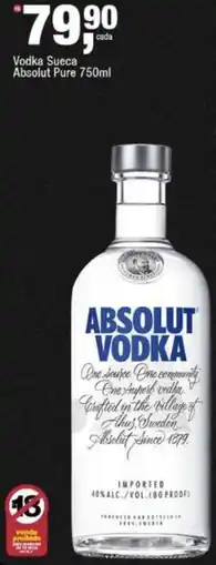 Frangolândia Vodka sueca absolut pure oferta
