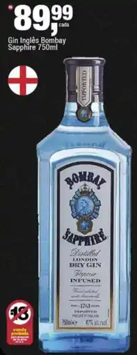 Frangolândia Gin inglês bombay sapphire oferta