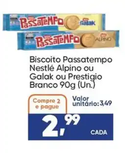 Imec Supermercados Biscoito Passatempo Nestlé Alpino ou Galak ou Prestigio Branco oferta