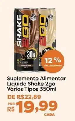 Mercadinhos São Luiz Suplemento Alimentar Líquido Shake 2go Vários Tipos oferta