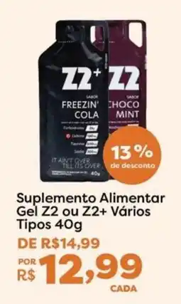 Mercadinhos São Luiz Suplemento Alimentar Gel Z2 ou Z2+ Vários Tipos 40g oferta