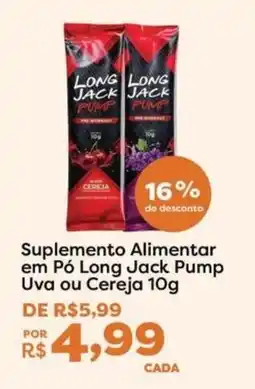 Mercadinhos São Luiz Suplemento Alimentar em Pó Long Jack Pump Uva ou Cereja oferta
