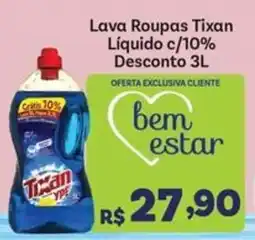 Covabra Supermercados Lava Roupas Tixan Líquido c/10% Desconto 3L oferta