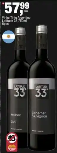Frangolândia Vinho Tinto Argentino Latitude 33 oferta