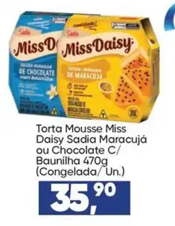 Imec Supermercados Torta mousse miss daisy sadia maracujá ou chocolate c/ baunilha oferta