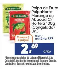 Imec Supermercados Polpa de fruta polpanorte morango ou abacaxi c/ hortela oferta