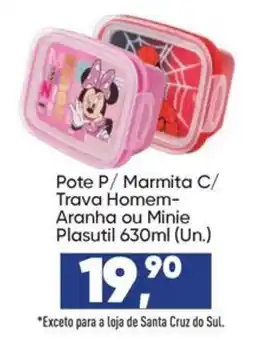 Imec Supermercados Pote P/ Marmita C/ Trava Homem-Aranha ou Minie Plasutil oferta