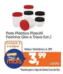 Imec Supermercados Pote Plástico Plasútil Feirinha Gire e Trave oferta
