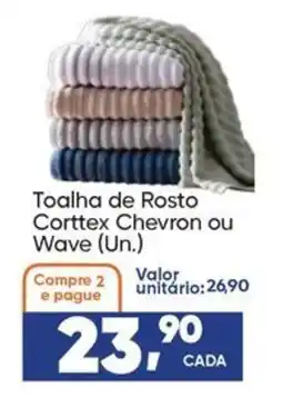 Imec Supermercados Toalha de Rosto Corttex Chevron ou Wave oferta