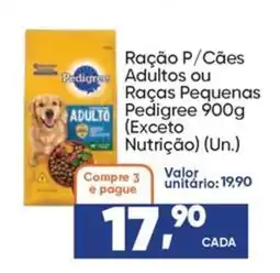 Imec Supermercados Ração P/Cães Adultos ou Raças Pequenas Pedigree oferta