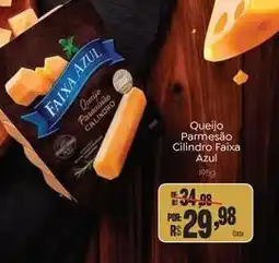 Novo Atacarejo Faixa azul - queijo parmesão cilindro oferta