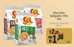 Novo Atacarejo Sol - biscoito salgado hits oferta
