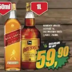 Vianense Supermercados Whisky white horse 1l ou whisky red label 750ml oferta