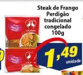 Vencedor Atacadista Steak de Frango Perdigao Tradicional congelado 100g oferta
