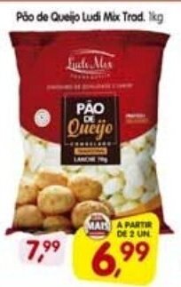 Cercadão Pao de Queijo Ludi Mix Trad. 1kg oferta