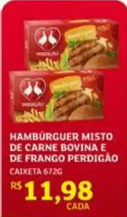 Assaí Atacadista hambúrguer misto de carne bovina e de frango perdigão oferta