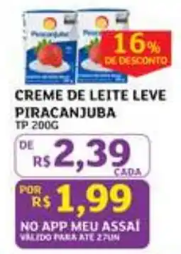 Assaí Atacadista Creme de leite leve piracanjuba oferta