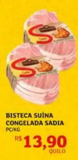 Assaí Atacadista Bisteca suina congelada sadia oferta