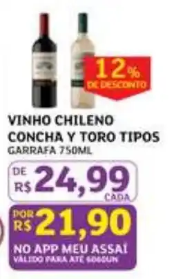 Assaí Atacadista vinho chileno concha y toro tipos oferta