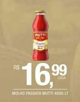 Molho passata mutti 400g lt