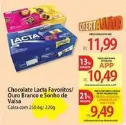 Atacadão Lacta - chocolate favoritos/ouro branco e sonho de valsa oferta