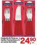 Fort Atacadista Tramontina - conjunto de facas ou garfos c/6 un. leme vermelho oferta
