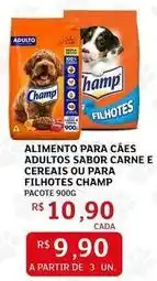Assaí Atacadista Champ - alimento para cães adultos sabor carne e cereais ou para filhotes oferta