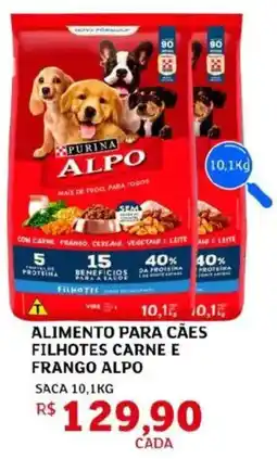Assaí Atacadista alimento para cães filhotes carne e frango alpo oferta