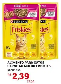 Assaí Atacadista alimento para gatos carne ao molho friskies oferta