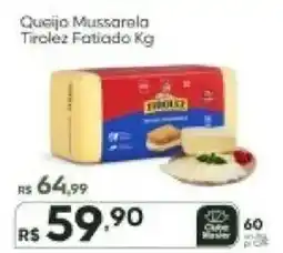 Master Supermercados Queijo Mussarela Tirolez Fatiado Kg oferta