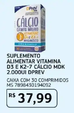 Assaí Atacadista Suplemento alimentar vitamina d3 e k2-7 cálcio mdk oferta