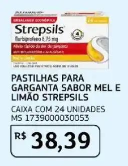 Assaí Atacadista pastilhas para garganta sabor mel e limão strepsils oferta