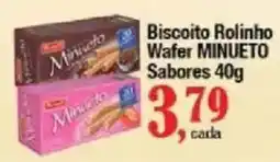Supermercados Unidos Biscoito Rolinho Wafer MINUETO oferta