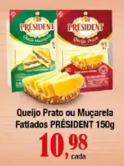 Supermercados Unidos Queijo Prato ou Muçarela Fatiados Président oferta