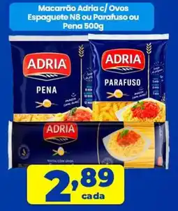 X Supermercados Macarrão Adria c/ Ovos Espaguete N8 ou Parafuso ou Pena oferta