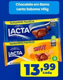 X Supermercados Chocolate em Barra Lacta Sabores oferta