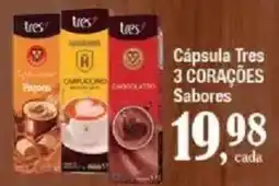 Supermercados Unidos Cápsula Tres 3 Corações Sabores oferta