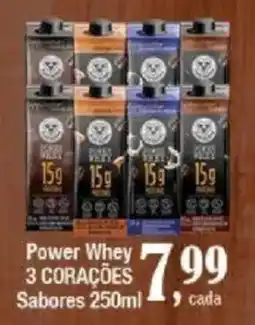Supermercados Unidos Power Whey 3 corações oferta