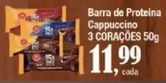 Supermercados Unidos Barra de Proteina Cappuccino 3 Corações oferta