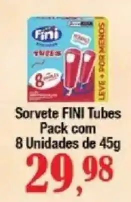 Supermercados Unidos Sorvete FINI Tubes oferta