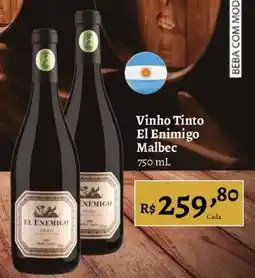 Novo Atacarejo Vinho Tinto El Enemigo Malbec oferta