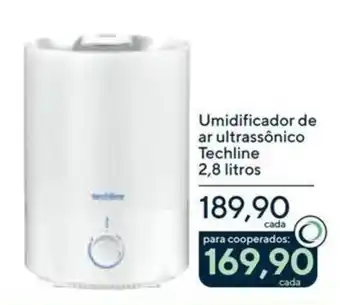 Umidificador de ar ultrassônico techline 2,8 litros