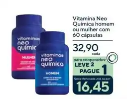Drogaria Coop Vitamina Neo Química homem ou mulher com 60 cápsulas oferta