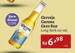 Novo Atacarejo Cerveja Corona Cero Sun oferta