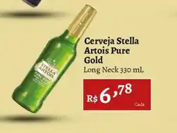 Novo Atacarejo Cerveja Stella Artois Pure Gold Long Neck oferta