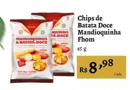 Novo Atacarejo Chips de Batata Doce Mandioquinha Fhom oferta