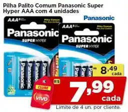 Rede Vivo Pilha Palito Comum Panasonic Super Hyper AAA oferta