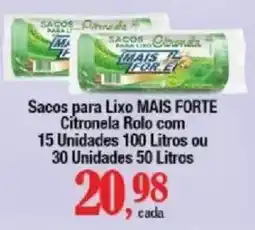 Supermercados Unidos Sacos para lixo mais forte citronela rolo oferta